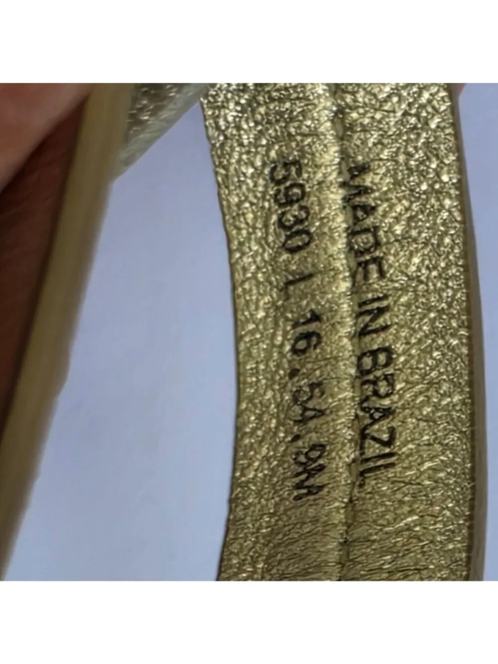 Tory Burch Miller Metallic Gold Leather Vacation Thong Sandals Logo Slide. Sz 9M